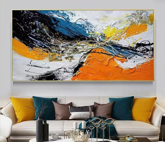 Handcrafted Abstract Painting, Modern Wall Art for Home Decor AB2095