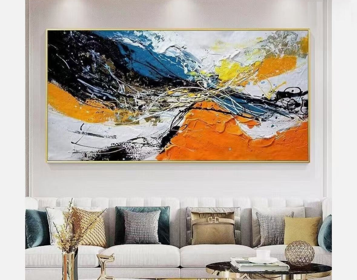 Handcrafted Abstract Painting, Modern Wall Art for Home Decor AB2095