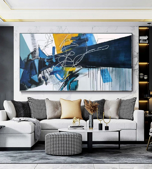 Handcrafted Abstract Painting, Modern Wall Art for Home Decor AB2106