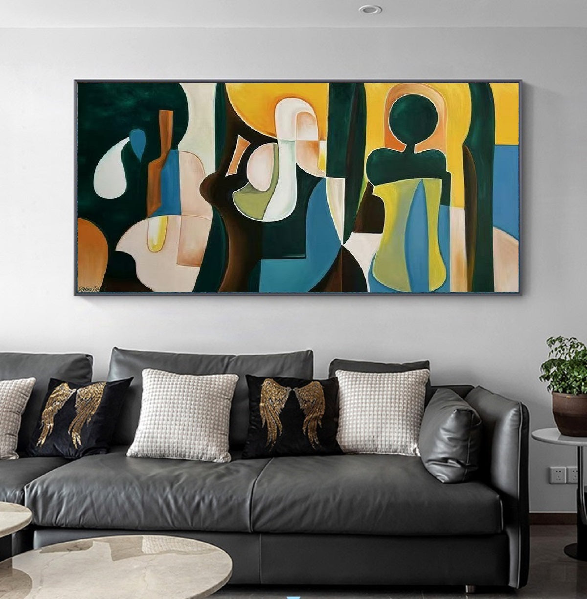 Handcrafted Abstract Painting, Modern Wall Art for Home Decor AB2123