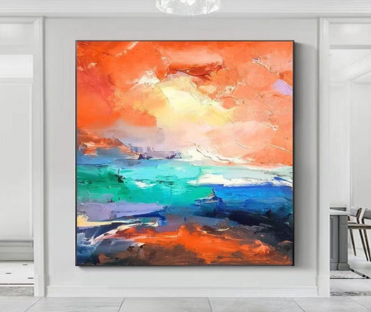 Handcrafted Abstract Painting, Modern Wall Art for Home Decor AB3007