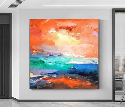 Handcrafted Abstract Painting, Modern Wall Art for Home Decor AB3007