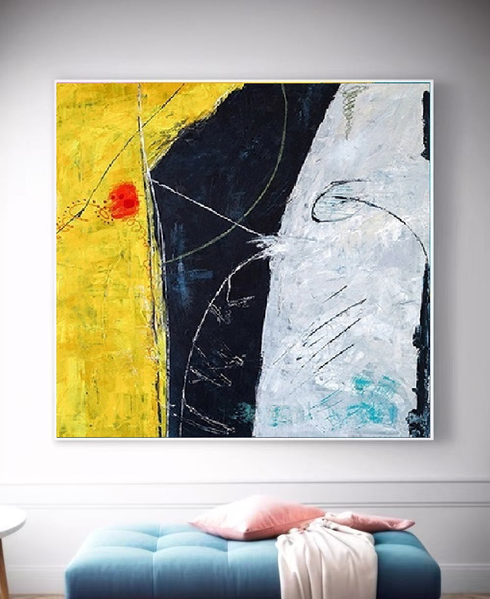 Handcrafted Abstract Painting, Modern Wall Art for Home Decor AB3008