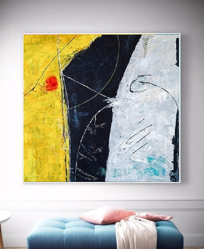Handcrafted Abstract Painting, Modern Wall Art for Home Decor AB3008