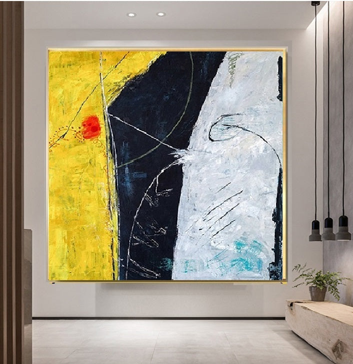 Handcrafted Abstract Painting, Modern Wall Art for Home Decor AB3008