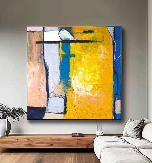 Handcrafted Abstract Painting, Modern Wall Art for Home Decor AB3009
