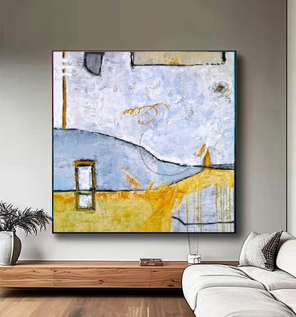 Handcrafted Abstract Painting, Modern Wall Art for Home Decor AB3010A
