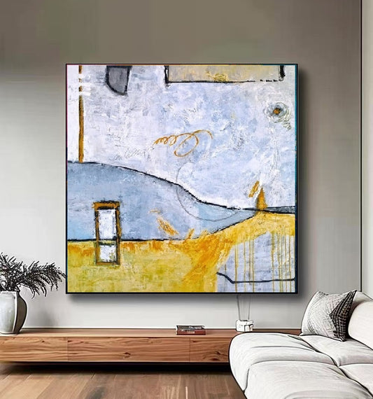 Handcrafted Abstract Painting, Modern Wall Art for Home Decor AB3010A