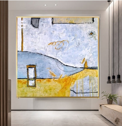 Handcrafted Abstract Painting, Modern Wall Art for Home Decor AB3010A