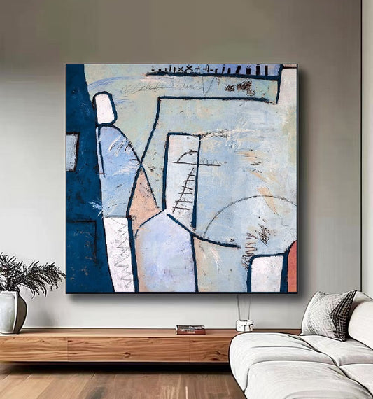 Handcrafted Abstract Painting, Modern Wall Art for Home Decor AB3010C
