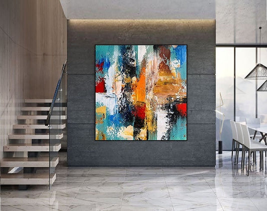 Handcrafted Abstract Painting, Modern Wall Art for Home Decor AB3011