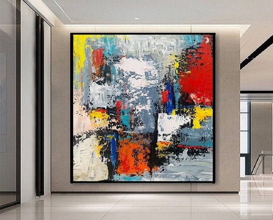 Handcrafted Abstract Painting, Modern Wall Art for Home Decor AB3012