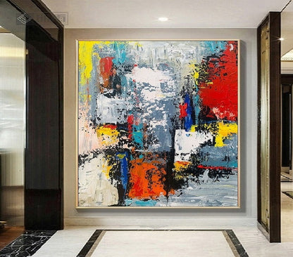 Handcrafted Abstract Painting, Modern Wall Art for Home Decor AB3012