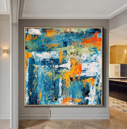 Handcrafted Abstract Painting, Modern Wall Art for Home Decor AB3013