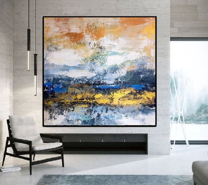 Handcrafted Abstract Painting, Modern Wall Art for Home Decor AB3014
