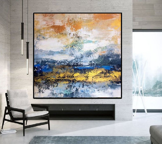Handcrafted Abstract Painting, Modern Wall Art for Home Decor AB3014