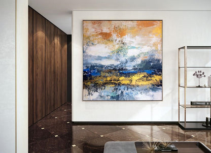 Handcrafted Abstract Painting, Modern Wall Art for Home Decor AB3014