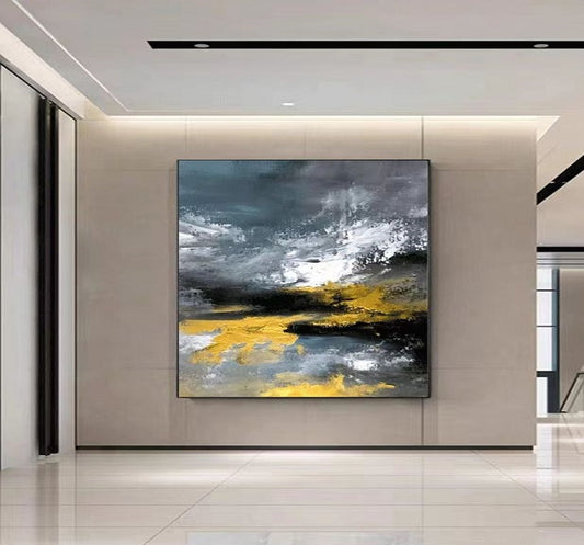 Handcrafted Abstract Painting, Modern Wall Art for Home Decor AB3015