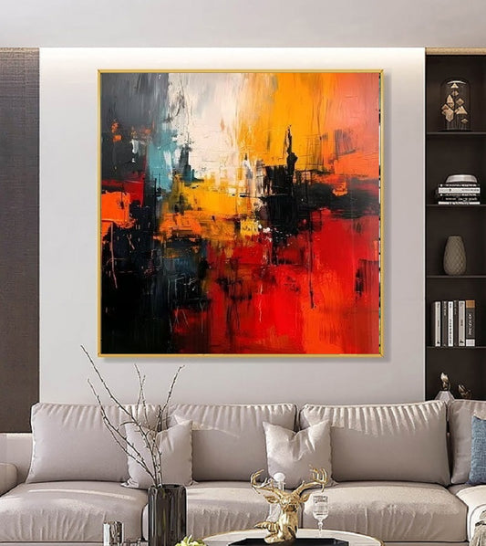 Handcrafted Abstract Painting, Modern Wall Art for Home Decor AB3016