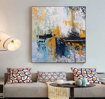 Handcrafted Abstract Painting, Modern Wall Art for Home Decor AB3017