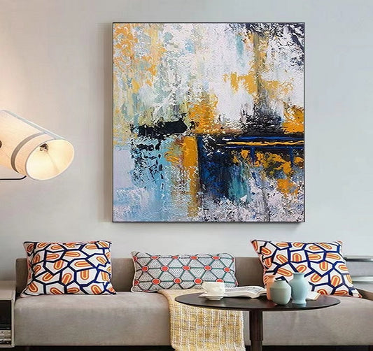 Handcrafted Abstract Painting, Modern Wall Art for Home Decor AB3017