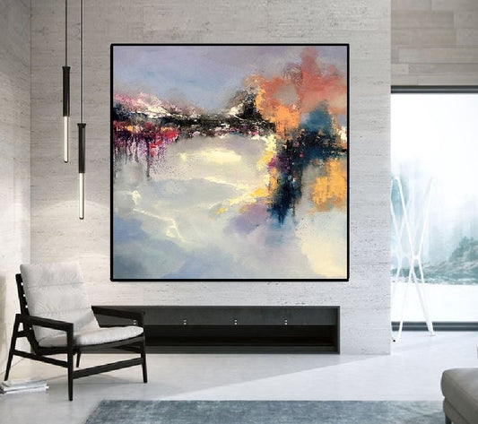 Handcrafted Abstract Painting, Modern Wall Art for Home Decor AB3019
