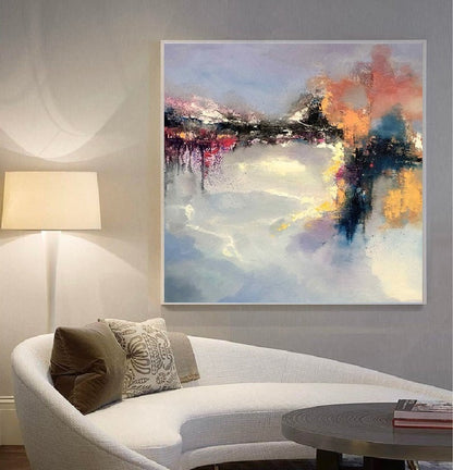 Handcrafted Abstract Painting, Modern Wall Art for Home Decor AB3019