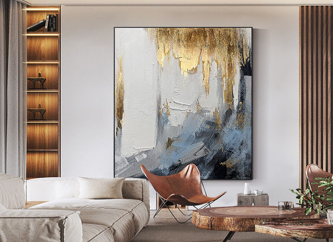 Handcrafted Abstract Painting, Modern Wall Art for Home Decor AB3021