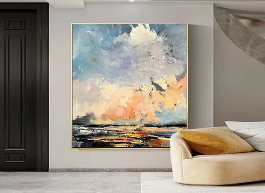 Handcrafted Abstract Painting, Modern Wall Art for Home Decor AB3023