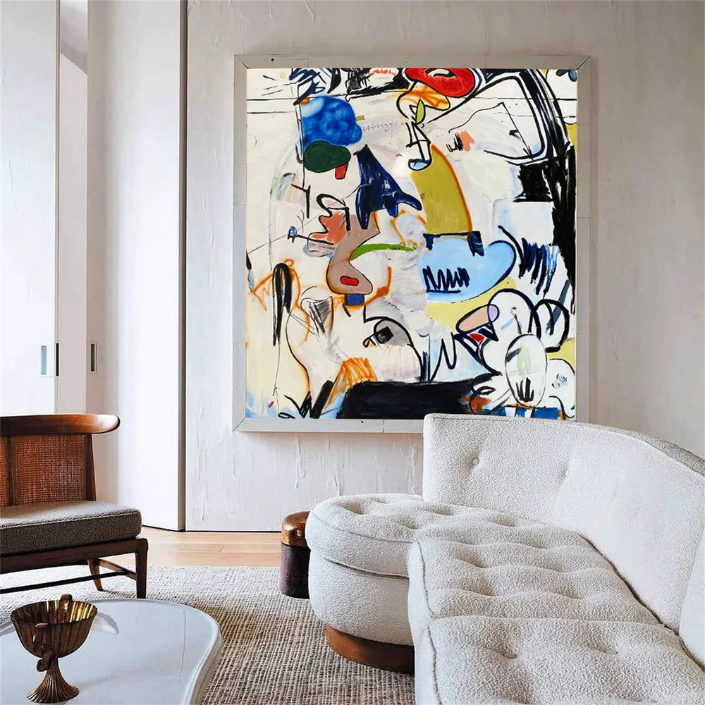 Handcrafted Abstract Painting, Modern Wall Art for Home Decor AB3025