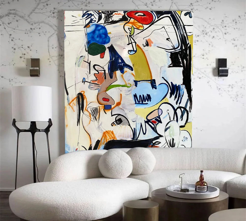Handcrafted Abstract Painting, Modern Wall Art for Home Decor AB3025