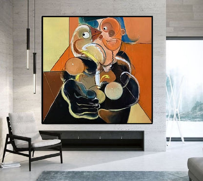 Handcrafted Abstract Painting, Modern Wall Art for Home Decor AB3025A