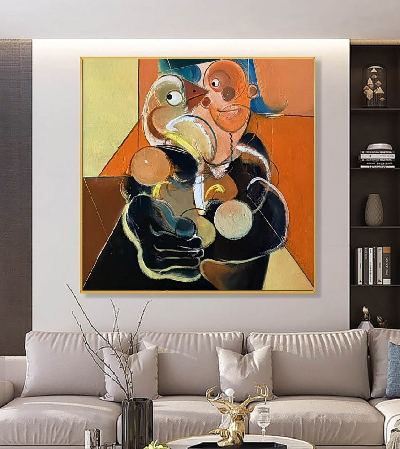 Handcrafted Abstract Painting, Modern Wall Art for Home Decor AB3025A