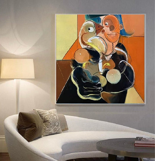 Handcrafted Abstract Painting, Modern Wall Art for Home Decor AB3025A