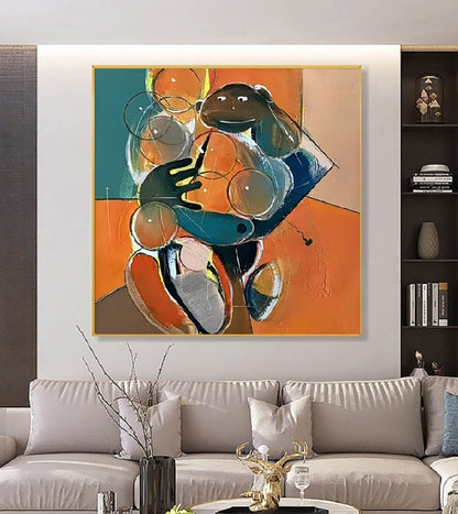 Handcrafted Abstract Painting, Modern Wall Art for Home Decor AB3025B