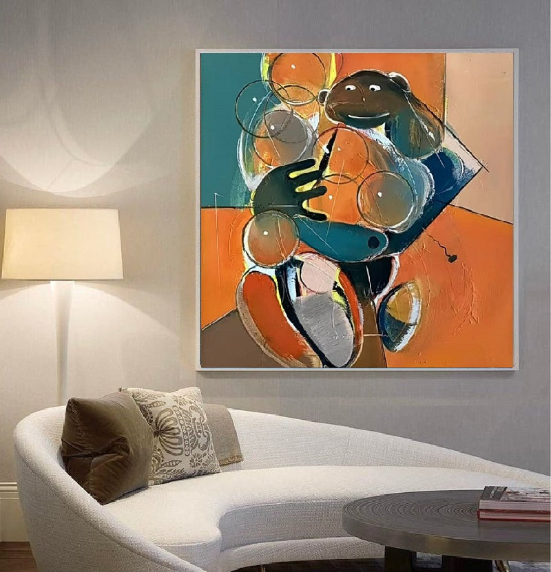 Handcrafted Abstract Painting, Modern Wall Art for Home Decor AB3025B