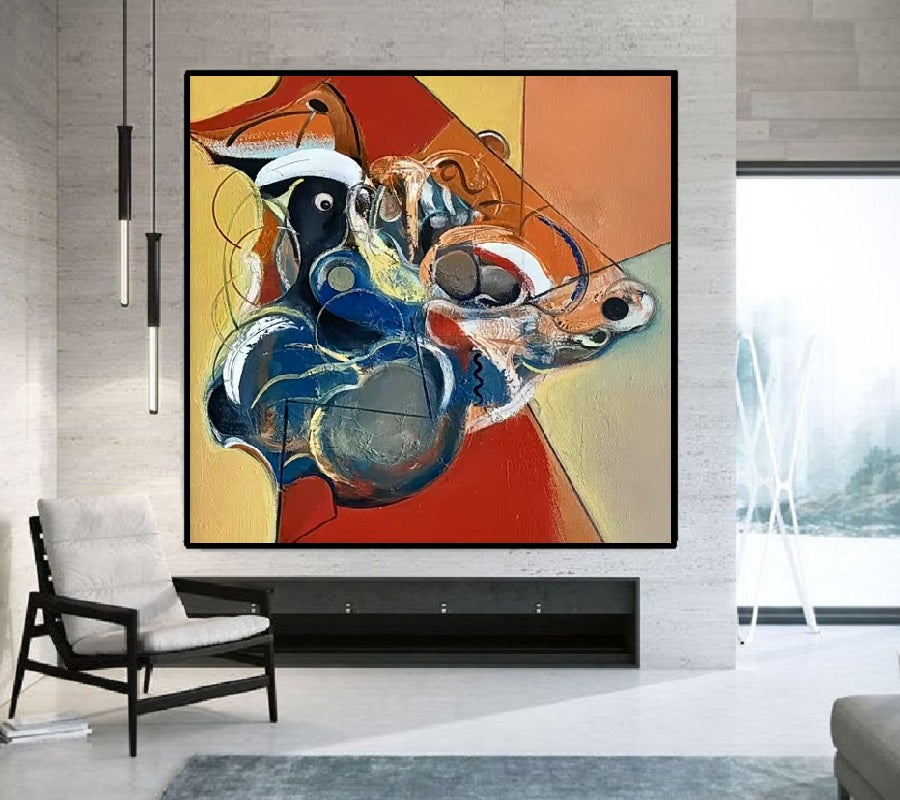Handcrafted Abstract Painting, Modern Wall Art for Home Decor AB3025C
