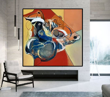 Handcrafted Abstract Painting, Modern Wall Art for Home Decor AB3025C