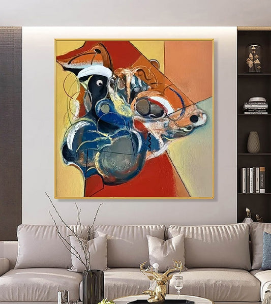 Handcrafted Abstract Painting, Modern Wall Art for Home Decor AB3025C