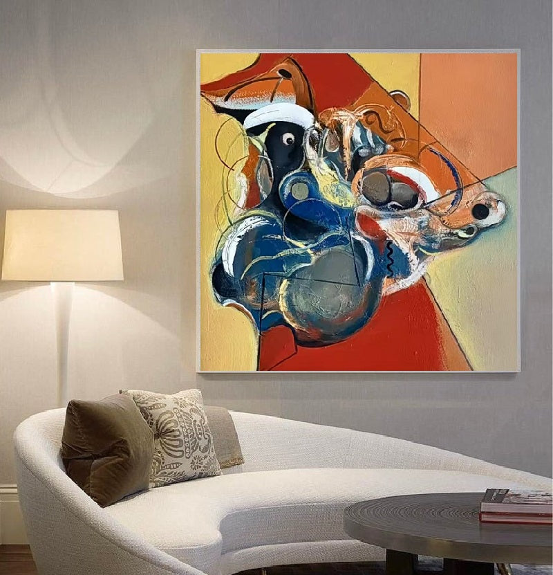 Handcrafted Abstract Painting, Modern Wall Art for Home Decor AB3025C