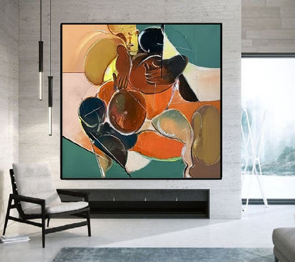 Handcrafted Abstract Painting, Modern Wall Art for Home Decor AB3025E