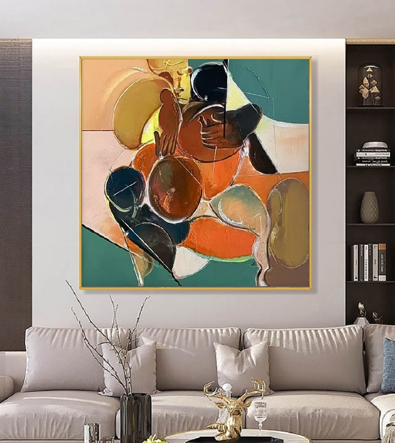 Handcrafted Abstract Painting, Modern Wall Art for Home Decor AB3025E