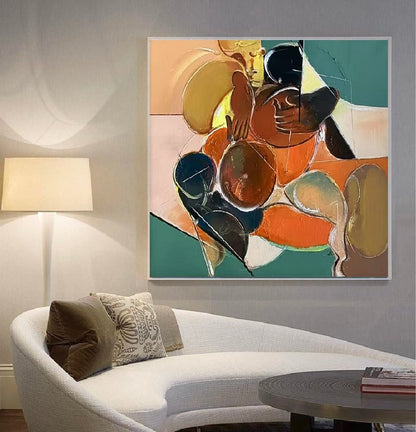 Handcrafted Abstract Painting, Modern Wall Art for Home Decor AB3025E