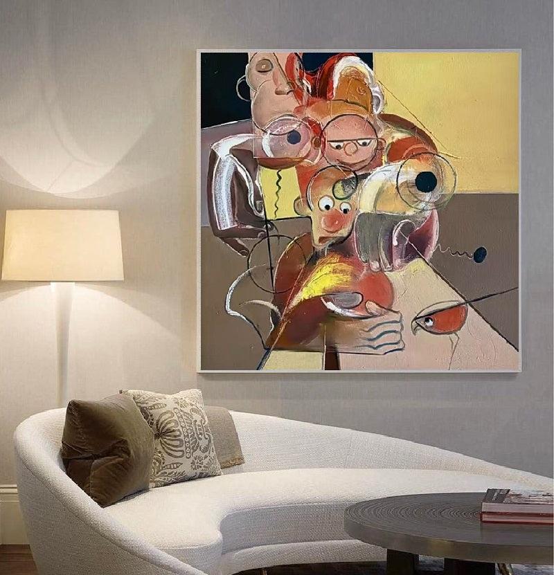 Handcrafted Abstract Painting, Modern Wall Art for Home Decor AB3025F