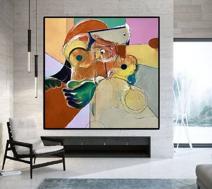 Handcrafted Abstract Painting, Modern Wall Art for Home Decor AB3025G
