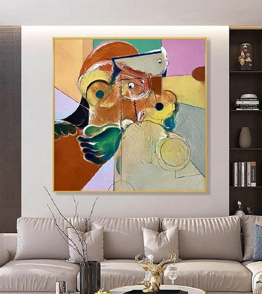 Handcrafted Abstract Painting, Modern Wall Art for Home Decor AB3025G