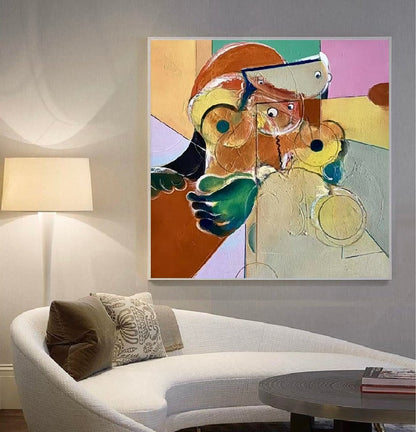 Handcrafted Abstract Painting, Modern Wall Art for Home Decor AB3025G