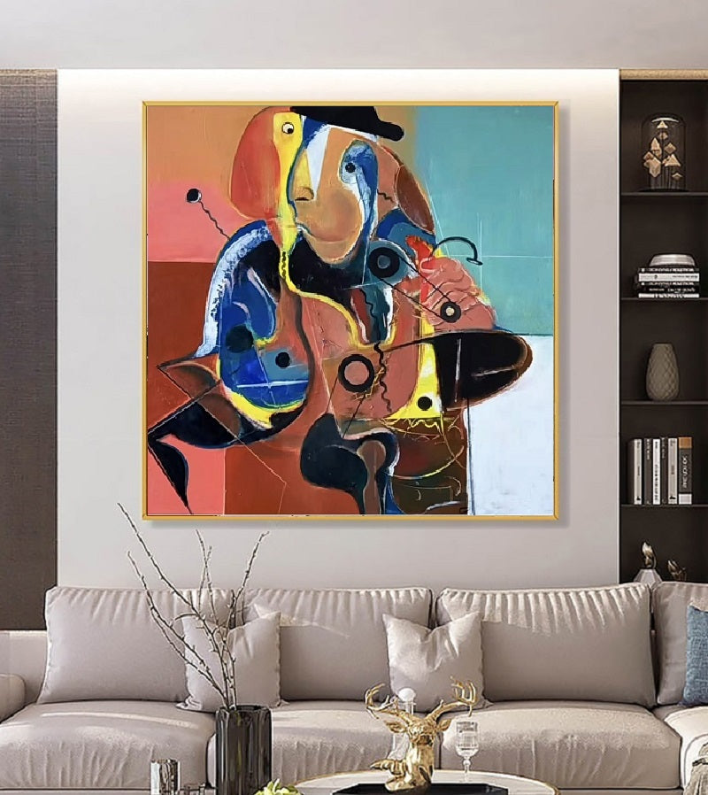 Handcrafted Abstract Painting, Modern Wall Art for Home Decor AB3025H