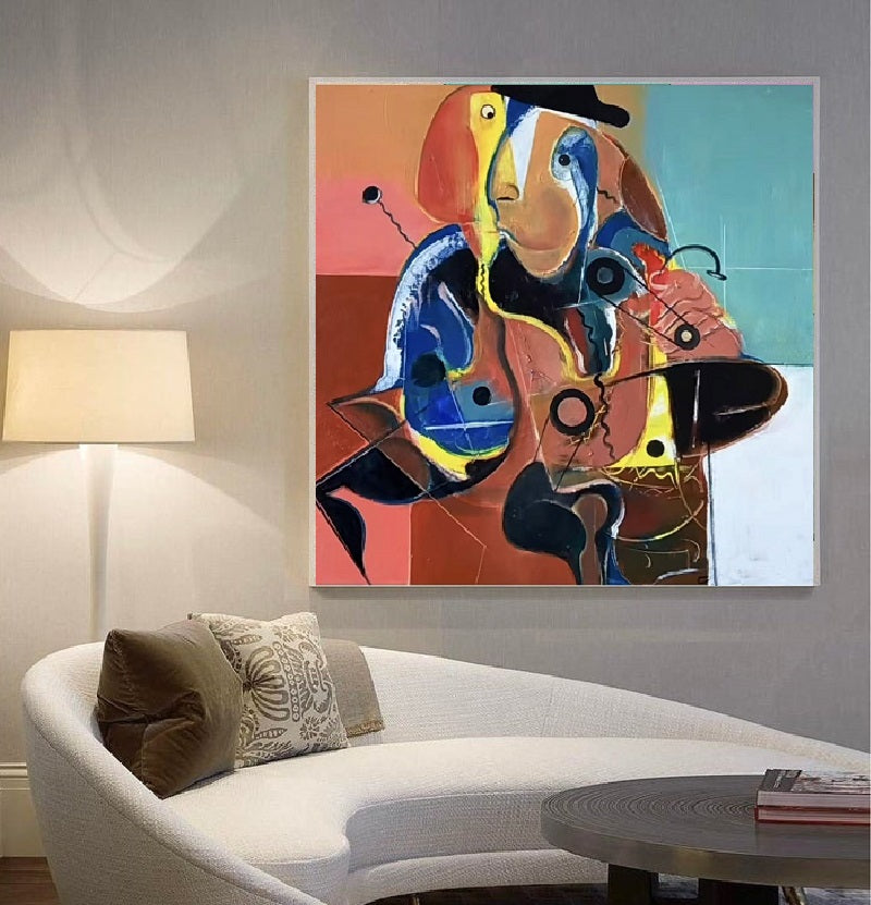 Handcrafted Abstract Painting, Modern Wall Art for Home Decor AB3025H