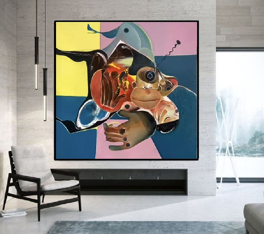 Handcrafted Abstract Painting, Modern Wall Art for Home Decor AB3025K